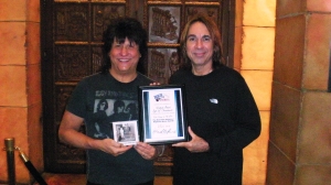Richie Onori with Marvin Sperling - Richie Wins "Album of the Year" for "Days of Innocence" at the 1st Annual Rock Over America Awards Ceremony in Las Vegas